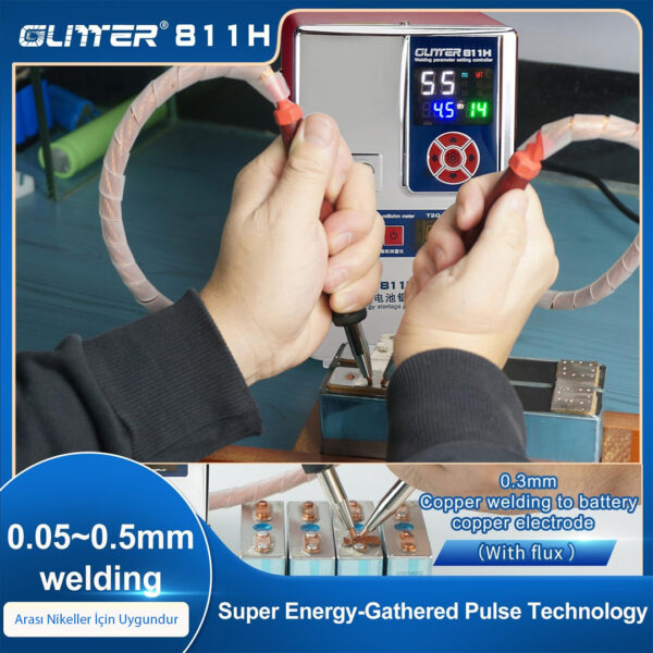 GLİTTER 811H ŞARJLI PİL PROFESYONEL BAKIR - NİKEL PUNTA KAYNAK MAKİNESİ 36KW/42KW 7000A - Görsel 5