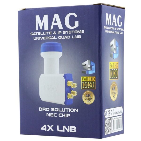 MAG DÖRTLÜ QUAD LNB ALTIN UÇLU NEC CHİP 0.1DB (4172) - Görsel 2