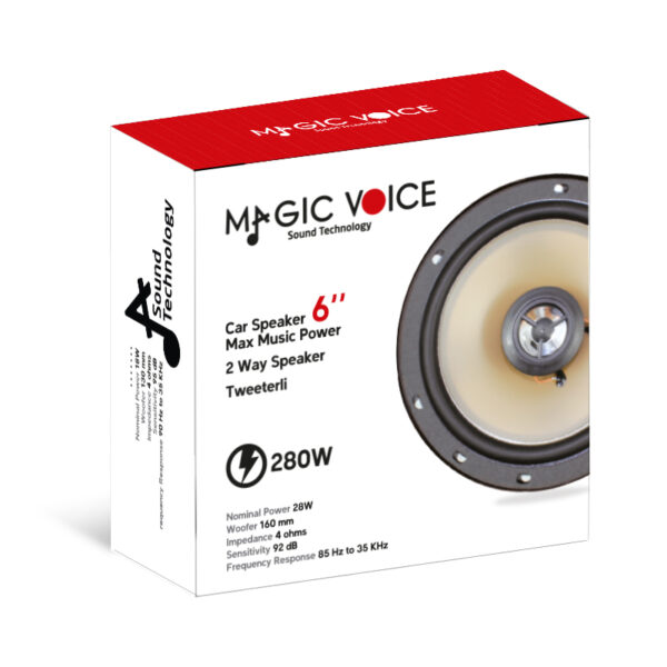 MAGICVOICE TS-613B 6 16 CM 280 WATT ÇİFT YOLLU TWEETERLI TEKLİ OTO HOPARLÖR (YEDEK HOPARLÖR) - Görsel 3