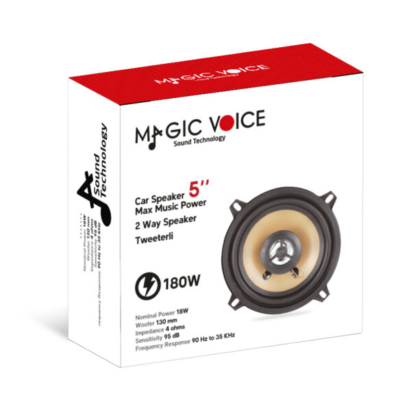 MAGICVOICE MV-861 13 CM 180 WATT ÇİFT YOLLU TWEETERLI TEKLİ OTO HOPARLÖR (YEDEK HOPARLÖR) - Görsel 3