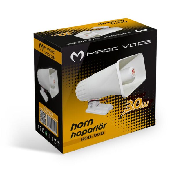 MAGICVOICE MV-908 30 WATT 8 OHM PLASTİK HORN HOPARLÖR (4172) - Görsel 2