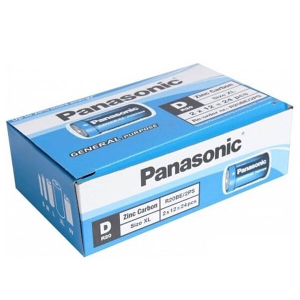 PANASONIC R20BE/2PS MANGANEZ BÜYÜK D BOY 24LÜ PİL (PAKET FİYATI) - Görsel 2