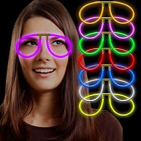 Karanlıkta Parlayan Fosforlu Glow Gözlük Fosforlu Renkli Gözlük 6 Adet (4172)
