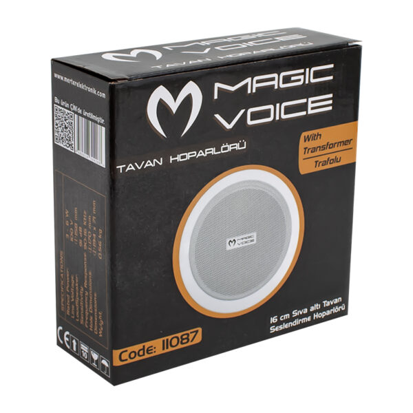 MAGICVOICE MV-11087 16 CM MAX 10 WATT 100 VOLT TRAFOLU ALÇIPAN HOPARLÖR - Görsel 3