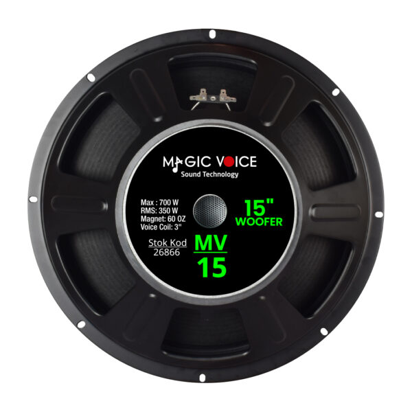 MAGİCVOİCE MV-15 MAX 700W / RMS 350 WATT 15 38 CM WOOFER YEDEK HOPARLÖR - Görsel 2