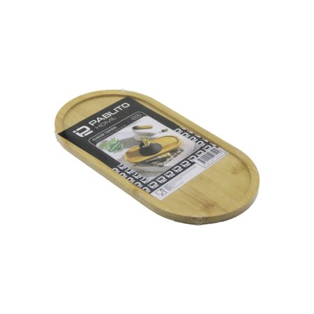 OVAL  AHŞAP BAMBU YAĞDANIK ALTLIK - SUNUM TEPSİ  12X24X0.8CM (4172)