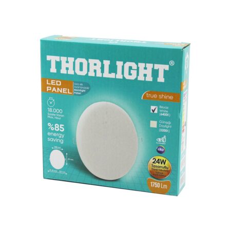 THORLIGHT S-224 24W 16.8CM BEYAZ LED PANEL SIVA ALTI AYARLI MANDALLI 6400K - 1750LM - 18000 SAAT - 2835 SMD (4172)