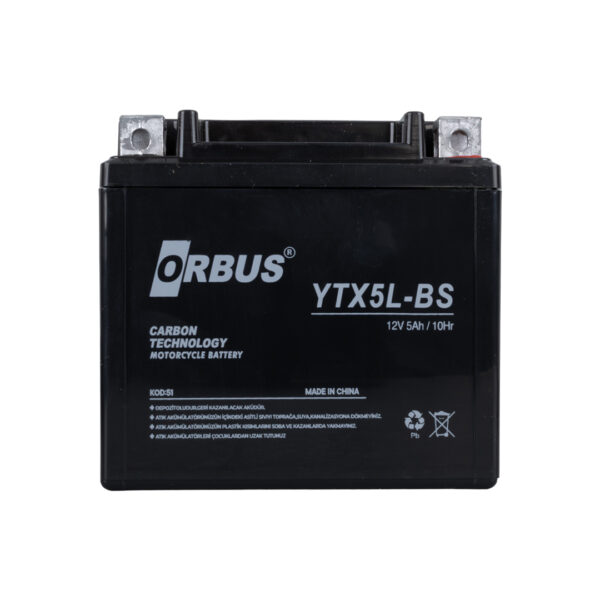 ORBUS YTX5L-BS 12V 5A MOTOSİKLET AKÜSÜ (114 X 70 X 106 MM) (1.8KG) - Görsel 2