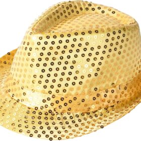 Disko Star Altın Gold Payetli Fötr Şapka Yetişkin Boy