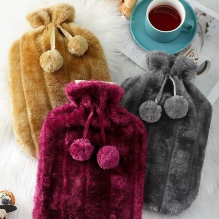 2 Litre Ponponlu Peluş Sıcak Su Torbası 1.Sınıf Kauçuk Malzeme (4172)