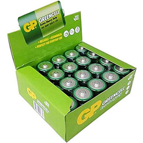 GP 13G 2S2 GREENCELL R20 BÜYÜK D BOY PİL (20Lİ PAKET) - Görsel 3