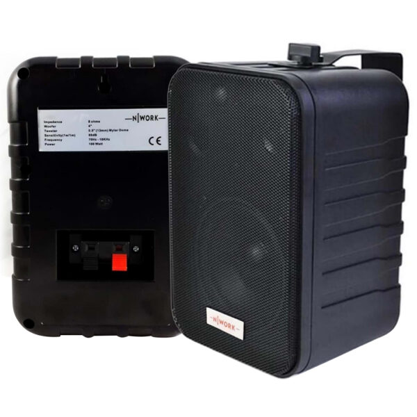 NWORK NW-4T 10 CM 10 WATT 2Lİ TAKIM SİYAH TRAFOLU SÜTUN HOPARLÖR - Görsel 2