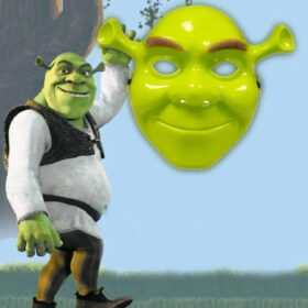 Yeşil Shrek Maskesi 21x25 cm (4172)
