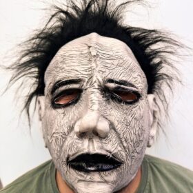Siyah Saçlı Michael Myers Lateks Yüze Tam Yapışan Et Maske Korku Maskesi (4172)