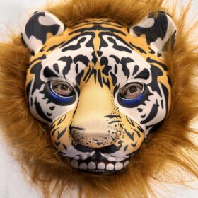 Kahverengi Yeleli Saçlı Peluş Aslan Maskesi Mega Peluş 23 No (4172)