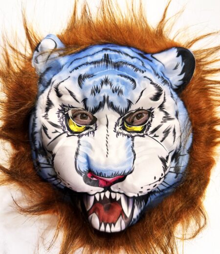 Kahverengi Saçlu Köpek Kurt Kaplan Maskesi Mega Peluş 34 No (4172)