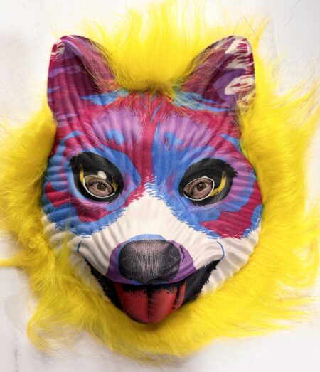 Sarı Saçlı Sevimli Köpek Maskesi Mega Peluş 35 No (4172)