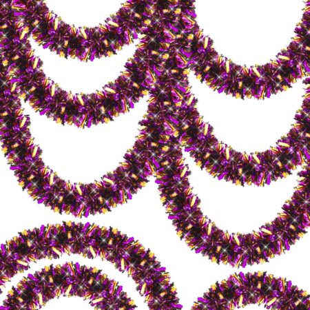 Mor Turuncu Renk 4 cm Genişlik Garland Çift Renk Sim Süs 180 cm (4172)