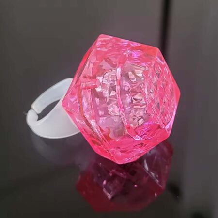 Kristal Tasarımlı Led Glow Işıklı 3 Modlu Pembe Yüzük 3.5 x 5 cm (4172)