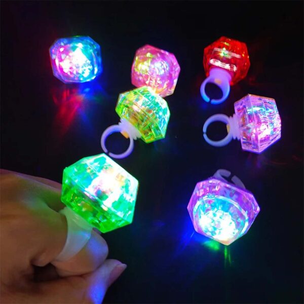 Kristal Tasarımlı Led Glow Işıklı 3 Modlu Pembe Yüzük 3.5 x 5 cm (4172) - Görsel 2