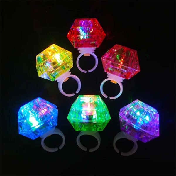 Kristal Tasarımlı Led Glow Işıklı 3 Modlu Kırmızı Yüzük 3.5 x 5 cm (4172) - Görsel 3