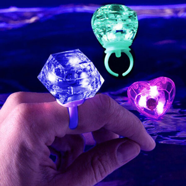 Kristal Tasarımlı Led Glow Işıklı 3 Modlu Mor Yüzük 3.5 x 5 cm (4172) - Görsel 2