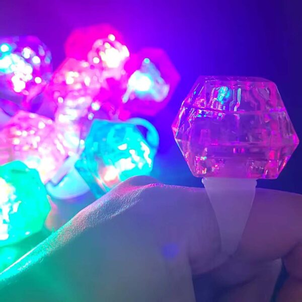 Kristal Tasarımlı Led Glow Işıklı 3 Modlu Mor Yüzük 3.5 x 5 cm (4172) - Görsel 3
