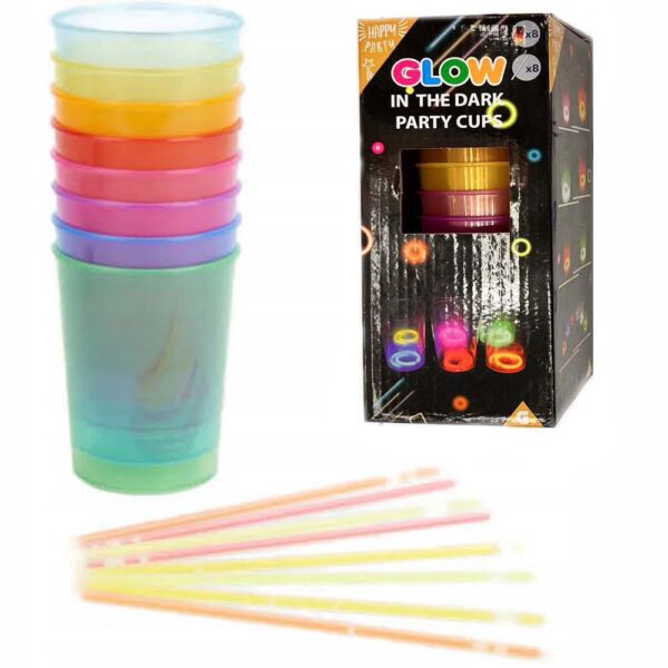 Karanlıkta Yanan Gece Işığı Mega Glow Bardaklar 8 Adet 8.5 x 10.5 cm (4172) - Görsel 5