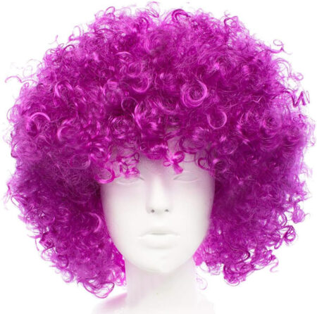 Koyu Mor Renk Violet Afro Bonus Saç Peruk (4172)
