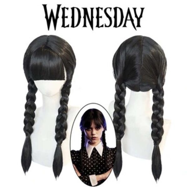 Wednesday Siyah Örgülü Peruk (4172) - Görsel 2
