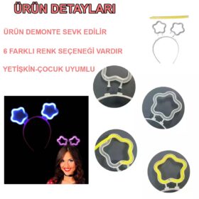 Glow Stick Karanlıkta Yanan Fosforlu Yıldız Taç 12 Adet (4172)
