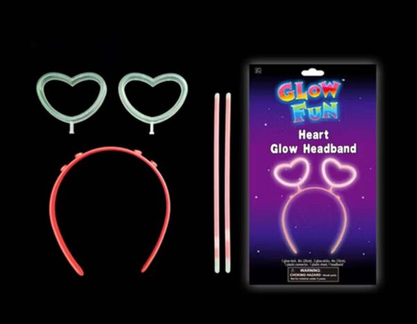 Glow Stick Karanlıkta Yanan Fosforlu Kalp Taç 12 Adet (4172) - Görsel 2
