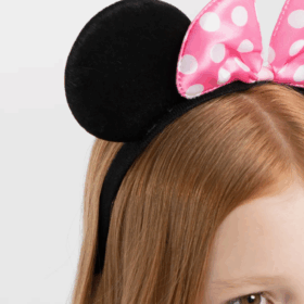 Pembe Fiyonklu Minnie Mouse Tacı Mini Kulak (4172)