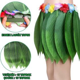 Tropikal Esintili Hawaii Yapraklı Parti Eteği Yetişkin Boy (4172)