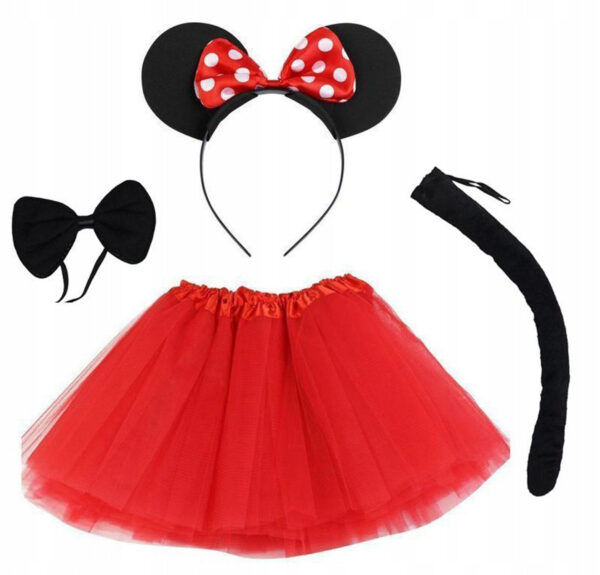 Minnie Mouse Kostüm Seti Etek Taç Kuyruk Papyon Gösteri Seti (4172) - Görsel 2