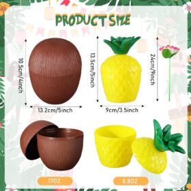 Ananas Lamp; Hindistan Cevizi Tasarımlı Pipetli Bardak Seti (6 Adet)
