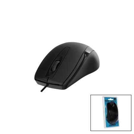 EVEREST SM-207B  KABLOLU USB  SİYAH OPTİK MOUSE  1200DPI   VAKUMLU AMBALAJ (4172)