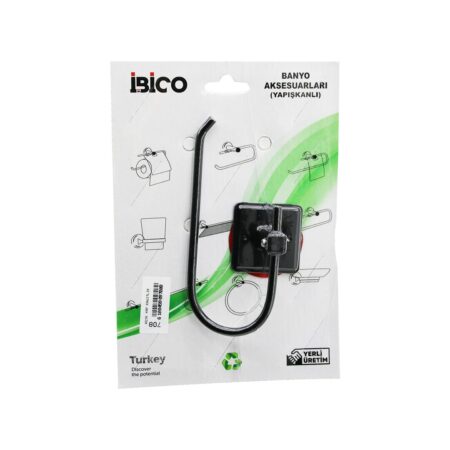 SİYAH   METAL   AÇIK WC  KAĞITLIK  YAPIŞKANLI MONTAJ  BNY-708 (4172)