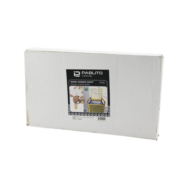 AHŞAP BAMBU KİRLİ ÇAMAŞIR SEPETİ - KUMAŞ ÇANTALI SEPET=40X35X44CM  KOL=16CM+44=Y=60CM (4172)