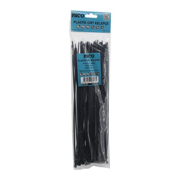 SİYAH   3.6X300MM  PLASTİK CIRT KELEPÇE  100PCS (4172)