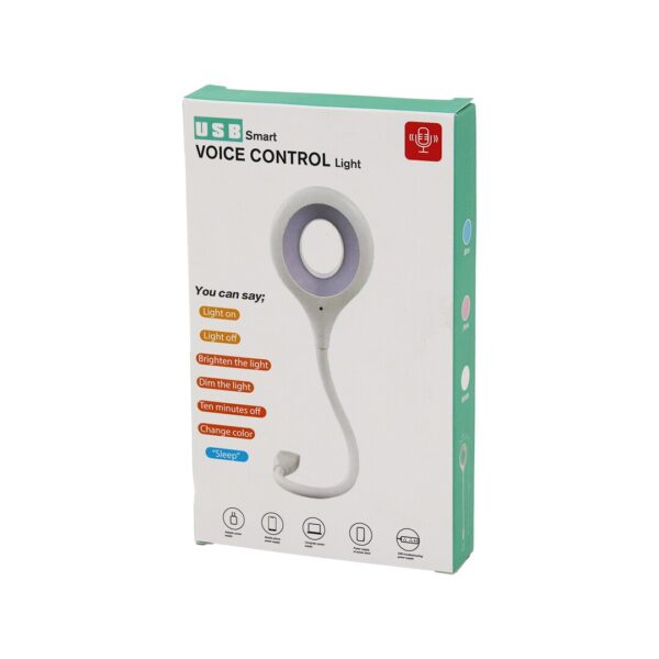 USB SMART VOICE CONTROL LİGHT SESLİ IŞIK AYARLI MİNİ YUVARLAK USB 16 LEDLİ LAMBA AKROBAT KOLLU 2W 5V-0.5A (4172)
