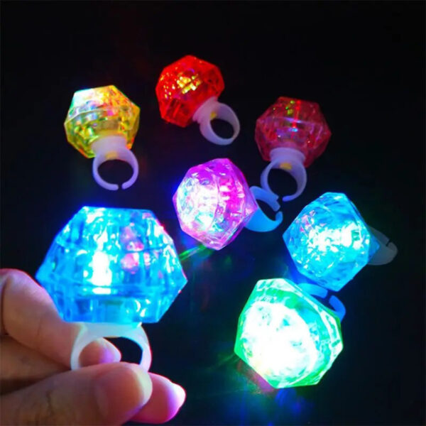 Kristal LED Parti Yüzük Seti (6'lı) - Görsel 3
