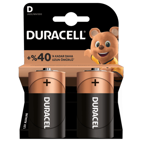 Duracell D Büyük Pil 2'li Kart