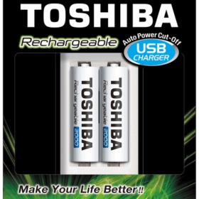 TOSHIBA USB ŞARJ CİHAZI+2 AD.2000MAH KALEM PİL