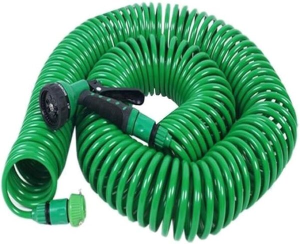30 Metre Spiral Hortum + 4 Fonksiyonlu Özel Sulama Tabancası (4172)