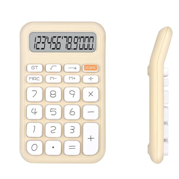 POWERMASTER PM-25408 KREM RENK BEYAZ TUŞ 12 HANELİ HESAP MAKİNESİ - Görsel 2