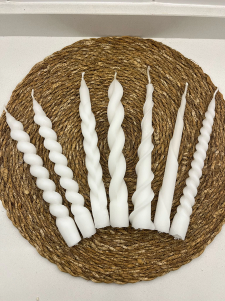 7'li Karışık Set Dekoratif Şamdan Mumları Uzun Ömürlü El Yapımı Krem Renkli İnce Mumlar Bakkal Mum