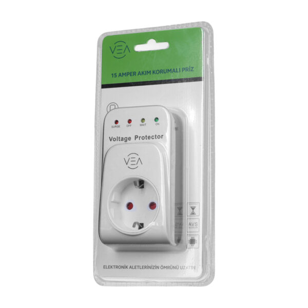 VEA VE-25531 15A 3520W AKIM KORUMALI PRİZ AŞIRI YÜKSEK GERİLİM - Görsel 3