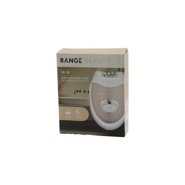 RANGE BEAUTY RE-18 EPİLASYON CİHAZI EPİLATÖR USB ŞARJLI=50DK 2 KADEME HIZ YIKANABİLİR BAŞLIK=18 ÇİFT CIMBIZ (4172)