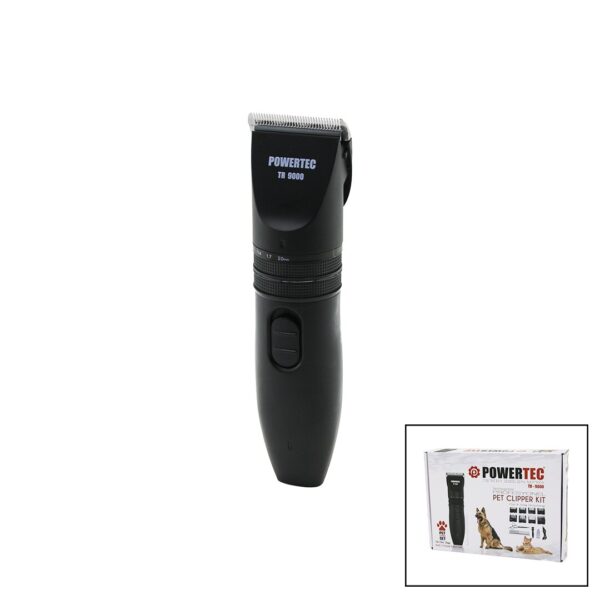 POWERTEC TR-9000  KEDİ - KÖPEK  BAKIM SETİ USB ŞARJLI TRAŞ MAKİNESİ METAL TARAK - MAKAS 0.8-1.1-1.4-1.7-2.0MM AYARLI (4172)